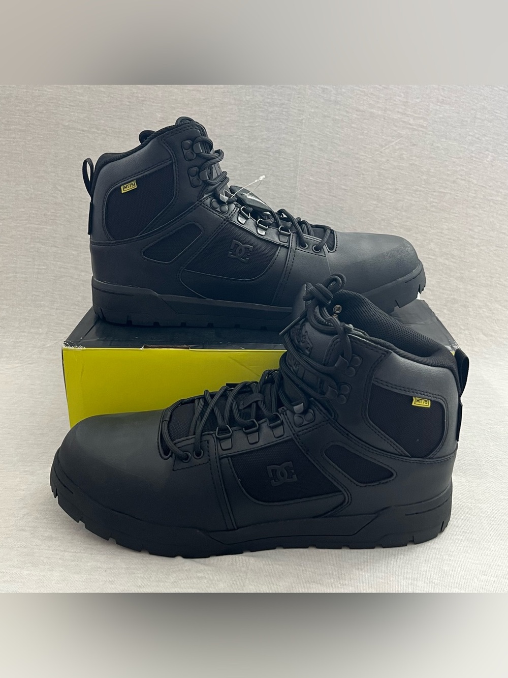 DC PureWork Black Waterproof High-Top Work Boots Safety Toe